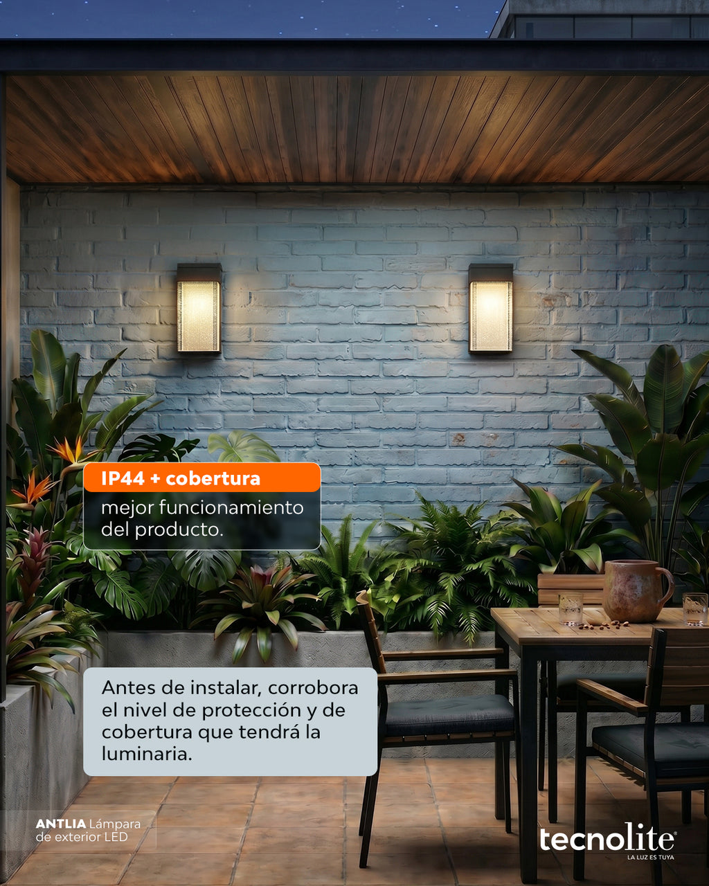 ANTLIA | Lámpara de Pared Exterior LED