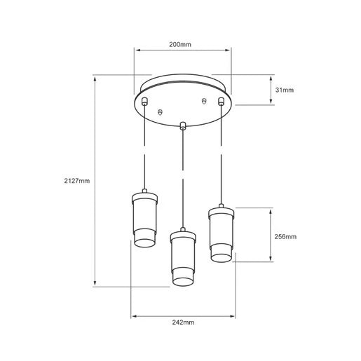 TISLI II | Lámpara Colgante Triple LED