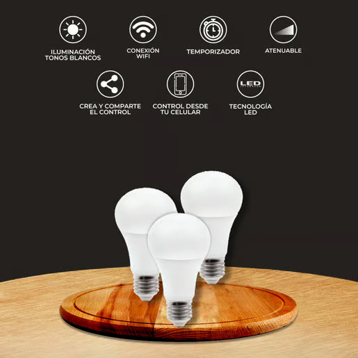 GLOW SMART - Paquete 3 Focos Inteligentes